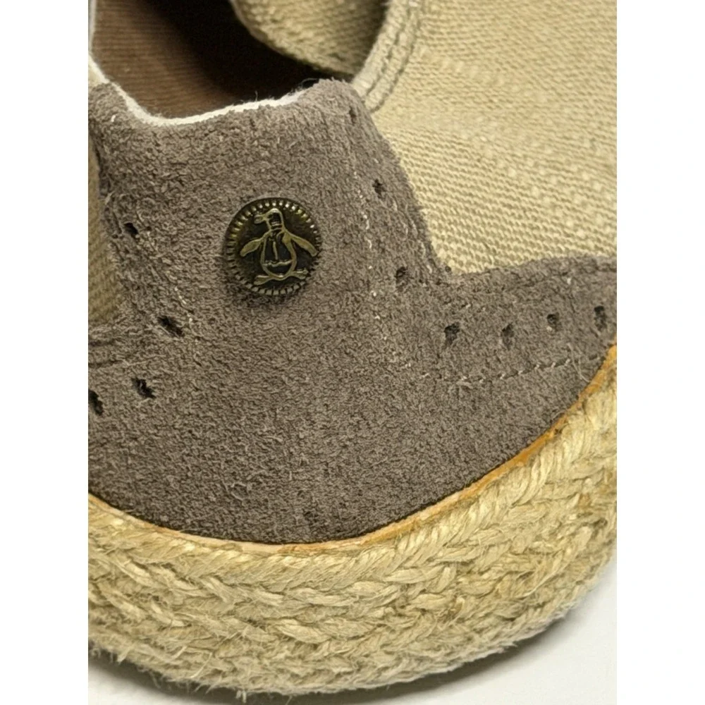 Penguin Espy Men Tan Flat Espadrille Shoe Size 8. C-2